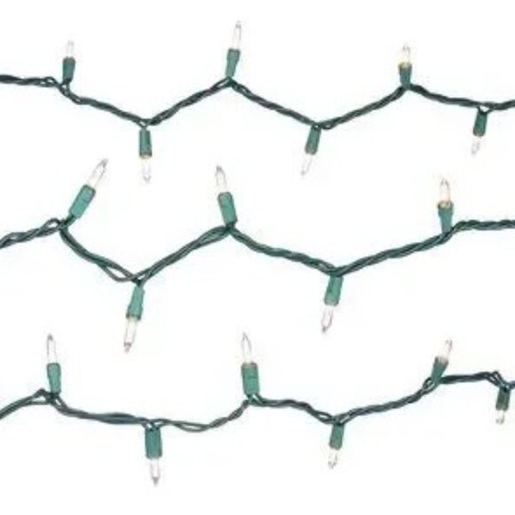 Holiday Time Clear 300 Mini Clear Lights Green Wire and 62.5 ft New in Box - Picture 4 of 9